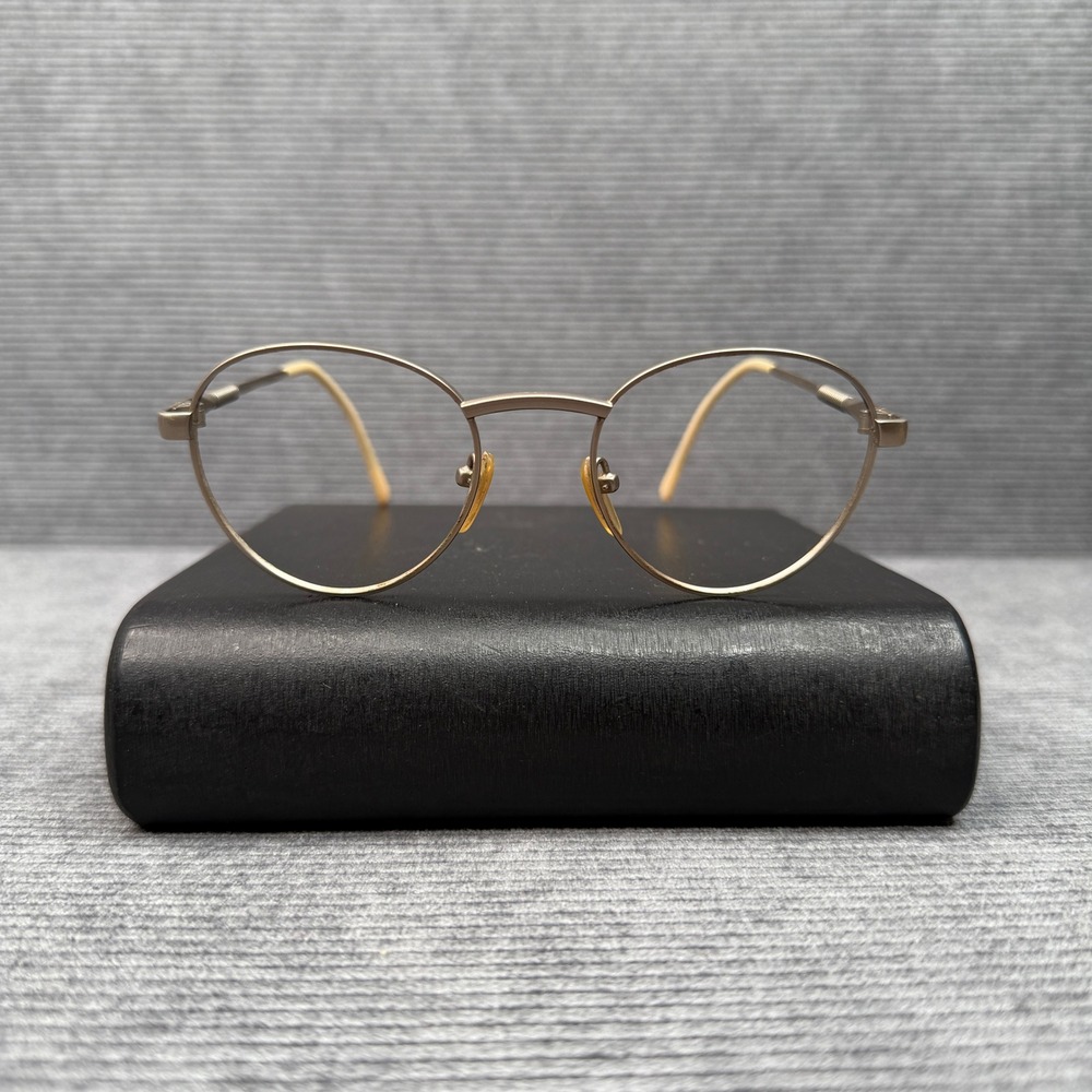 Polo Ralph Lauren Classic 41 Matte Gold Round Y2K Eyeglass Frames Japan47-19-140